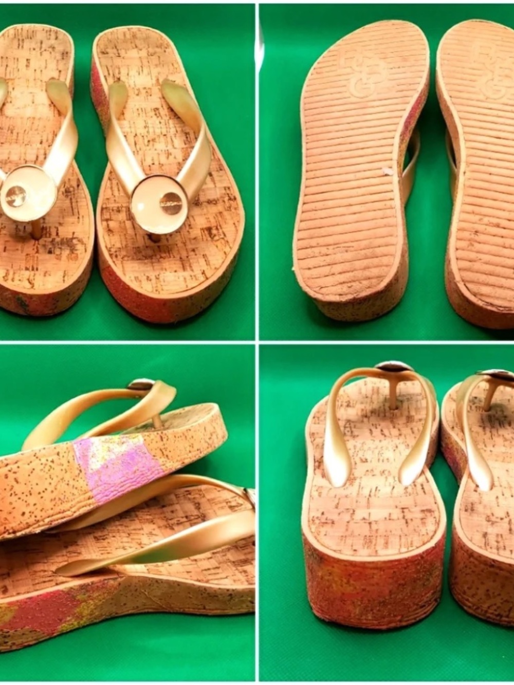 BCBGirls Size 6.5 platform sandals thong shoes lot6391